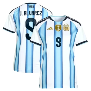Dámské Fotbalové Dresy Argentina J. Alvarez #9 MS 2026 Domácí