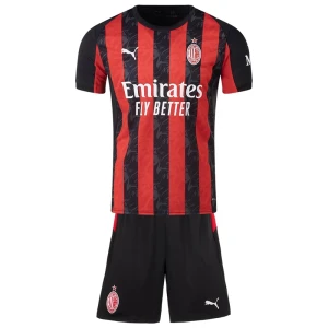 Dětské Fotbalové Dresy AC Milan Komplet 2025/26 Domácí