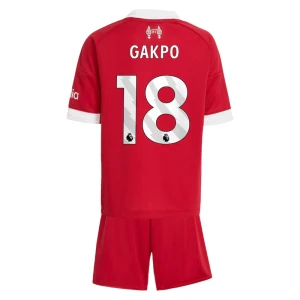 Dětské Fotbalové Dresy Liverpool FC Cody Gakpo #18 Komplet 2025/26 Domácí
