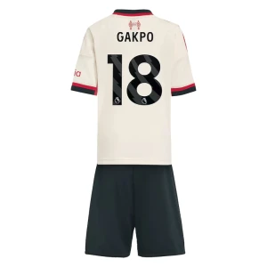Dětské Fotbalové Dresy Liverpool FC Cody Gakpo #18 Komplet 2025/26 Venkovní