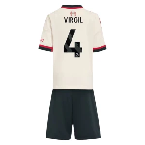Dětské Fotbalové Dresy Liverpool FC Virgil van Dijk #4 Komplet 2025/26 Venkovní