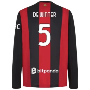Fotbalové Dresy AC Milan De Winter #5 Domácí 2026-27 Dlouhý Rukáv