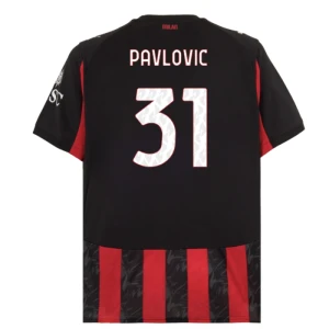 Fotbalové Dresy AC Milan Pavlovic #31 Domácí 2025/26
