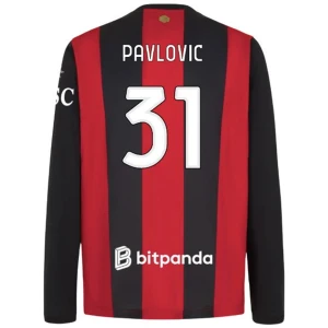 Fotbalové Dresy AC Milan Pavlovic #31 Domácí 2026-27 Dlouhý Rukáv