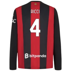 Fotbalové Dresy AC Milan Ricci #4 Domácí 2026-27 Dlouhý Rukáv