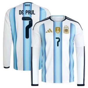 Fotbalové Dresy Argentina De Paul #7 MS 2026 Domácí Dlouhý Rukáv
