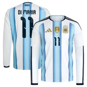 Fotbalové Dresy Argentina Di Maria #11 MS 2026 Domácí Dlouhý Rukáv