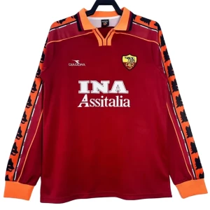 Fotbalové Dresy AS Roma 1998-99 Retro Domácí Dlouhý Rukáv