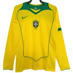Fotbalové Dresy Brazílie 2004 Retro Domácí Dlouhý Rukáv