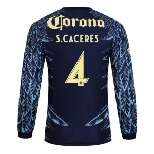 Fotbalové Dresy Club América S. CACERES #4 Venkovní 2025/26 Dlouhý Rukáv