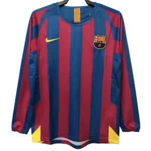 Fotbalové Dresy FC Barcelona 2005-06 Retro Domácí Dlouhý Rukáv