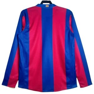 Fotbalové Dresy FC Barcelona 2007-08 Retro Domácí Dlouhý Rukáv