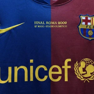 Fotbalové Dresy FC Barcelona 2008-09 Champions League Final Retro Domácí Dlouhý Rukáv