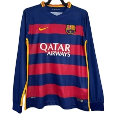 Fotbalové Dresy FC Barcelona 2015-16 Retro Domácí Dlouhý Rukáv