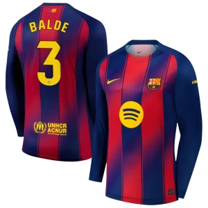 Fotbalové Dresy FC Barcelona Balde #3 Domácí 2025/26 Dlouhý Rukáv
