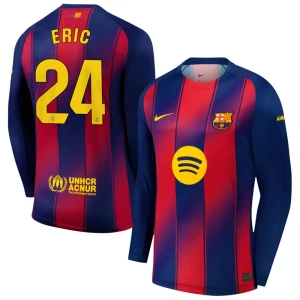 Fotbalové Dresy FC Barcelona Eric #24 Domácí 2025/26 Dlouhý Rukáv