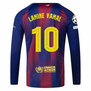 Fotbalové Dresy FC Barcelona Lamine Yamal #10 Domácí Champions League 2025/26 Dlouhý Rukáv