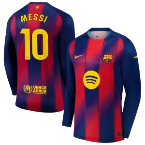 Fotbalové Dresy FC Barcelona Lionel Messi #10 Domácí 2025/26 Dlouhý Rukáv