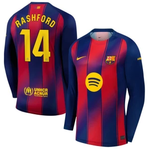 Fotbalové Dresy FC Barcelona Marcus Rashford #14 Domácí 2025/26 Dlouhý Rukáv