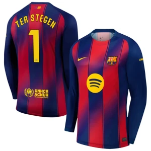 Fotbalové Dresy FC Barcelona Ter Stegen #1 Domácí 2025/26 Dlouhý Rukáv
