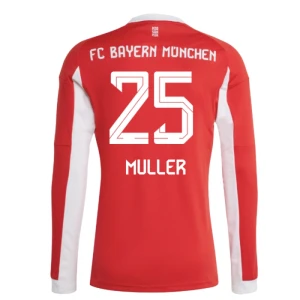 Fotbalové Dresy FC Bayern München Muller #25 Domácí 2025/26 Dlouhý Rukáv