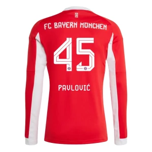 Fotbalové Dresy FC Bayern München Pavlovic #45 Domácí 2025/26 Dlouhý Rukáv