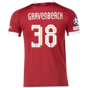 Fotbalové Dresy Liverpool FC Gravenberch #38 Domácí Champions League 2025/26