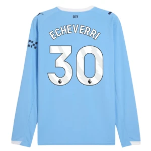 Fotbalové Dresy Manchester City Echeverri #30 Domácí 2025/26 Dlouhý Rukáv