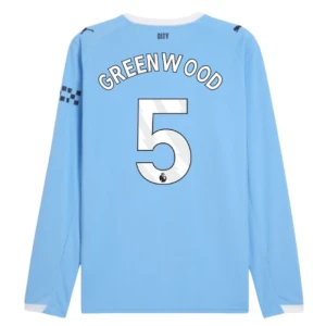 Fotbalové Dresy Manchester City Greenwood #5 Domácí 2025/26 Dlouhý Rukáv