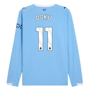 Fotbalové Dresy Manchester City Jérémy Doku #11 Domácí 2025/26 Dlouhý Rukáv