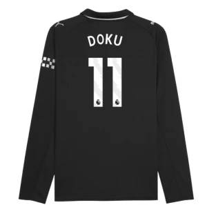 Fotbalové Dresy Manchester City Jérémy Doku #11 Venkovní 2025/26 Dlouhý Rukáv