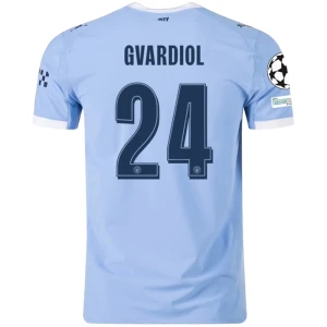 Fotbalové Dresy Manchester City Josko Gvardiol #24 Domácí Champions League 2025/26