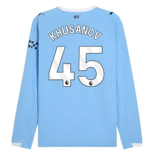 Fotbalové Dresy Manchester City Khusanov #45 Domácí 2025/26 Dlouhý Rukáv