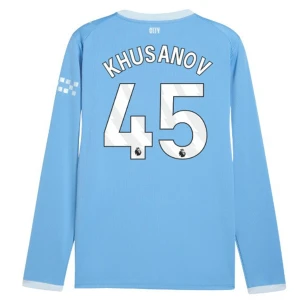 Fotbalové Dresy Manchester City Khusanov #45 Domácí 2026-27 Dlouhý Rukáv