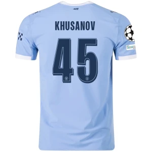 Fotbalové Dresy Manchester City Khusanov #45 Domácí Champions League 2025/26
