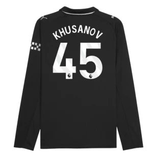 Fotbalové Dresy Manchester City Khusanov #45 Venkovní 2025/26 Dlouhý Rukáv