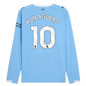Fotbalové Dresy Manchester City Kun Aguero #10 Domácí 2025/26 Dlouhý Rukáv