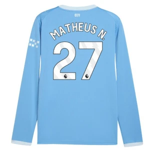 Fotbalové Dresy Manchester City Matheus N. #27 Domácí 2026-27 Dlouhý Rukáv