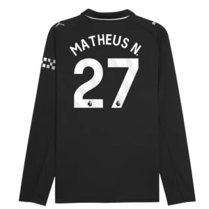 Fotbalové Dresy Manchester City Matheus N. #27 Venkovní 2025/26 Dlouhý Rukáv