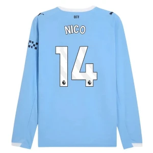 Fotbalové Dresy Manchester City Nico #14 Domácí 2025/26 Dlouhý Rukáv