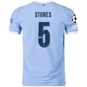 Fotbalové Dresy Manchester City Stones #5 Domácí Champions League 2025/26