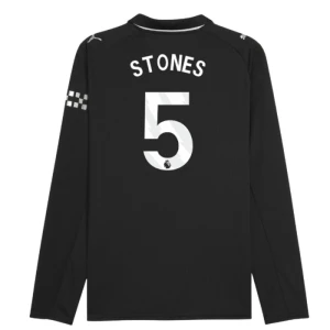 Fotbalové Dresy Manchester City Stones #5 Venkovní 2025/26 Dlouhý Rukáv