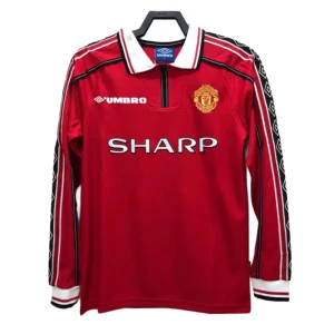 Fotbalové Dresy Manchester United 1998-99 Retro Domácí Dlouhý Rukáv