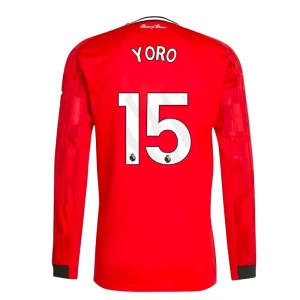 Fotbalové Dresy Manchester United Yoro #15 Domácí 2025/26 Dlouhý Rukáv