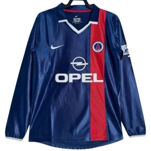 Fotbalové Dresy Paris Saint-Germain PSG 2001-02 Retro Domácí Dlouhý Rukáv