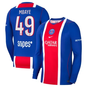 Fotbalové Dresy Paris Saint-Germain PSG Mbaye #49 Domácí 2026-27 Dlouhý Rukáv