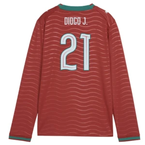 Fotbalové Dresy Portugalsko Diogo J. #21 MS 2026 Domácí Dlouhý Rukáv