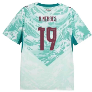 Fotbalové Dresy Portugalsko N. Mendes #19 MS 2026 Venkovní