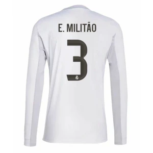 Fotbalové Dresy Real Madrid E. Militao #3 Domácí 2025/26 Dlouhý Rukáv