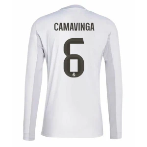 Fotbalové Dresy Real Madrid Eduardo Camavinga #6 Domácí 2025/26 Dlouhý Rukáv